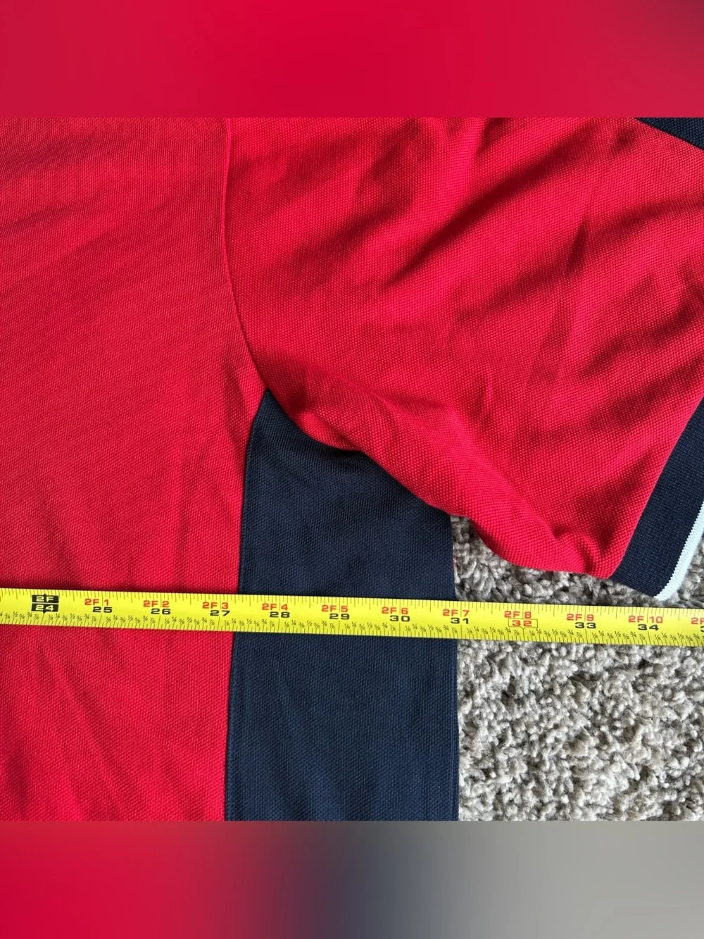 NWT Polo Ralph Lauren Shirt Mens 4XL TALL Red/Blue Side Panel Signature Big Pony